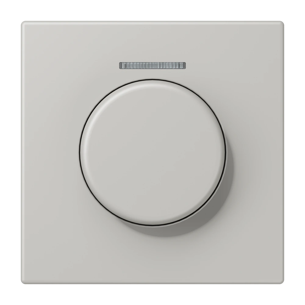 Centre plate with knob and lens for rotary sensor — JUNG LS 990 Le Corbusier, Gris Clair 31, art. LC1940KO5205