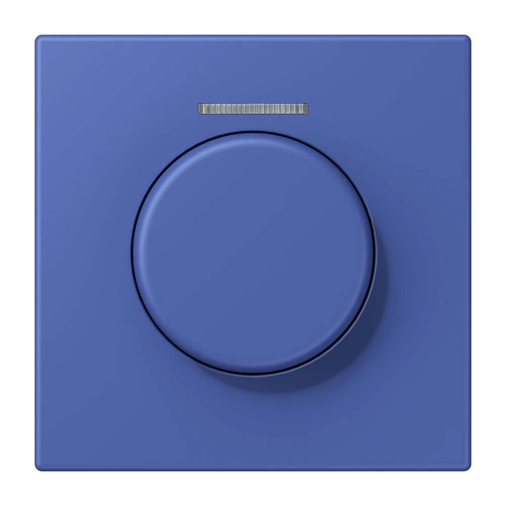 Centre plate with knob and lens for rotary sensor — JUNG LS 990 Le Corbusier, Bleu Outremer 31, art. LC1940KO5206