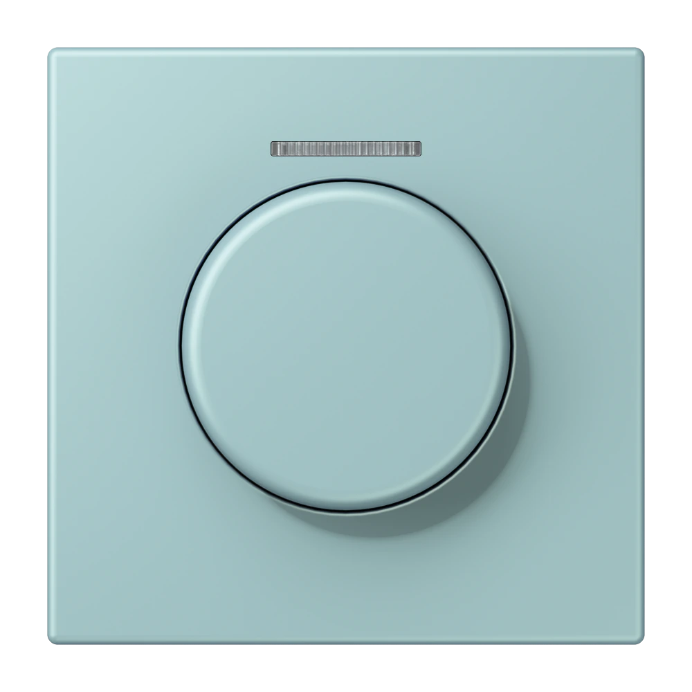 Centre plate with knob and lens for rotary sensor — JUNG LS 990 Le Corbusier, Céruléen Clair, art. LC1940KO5214