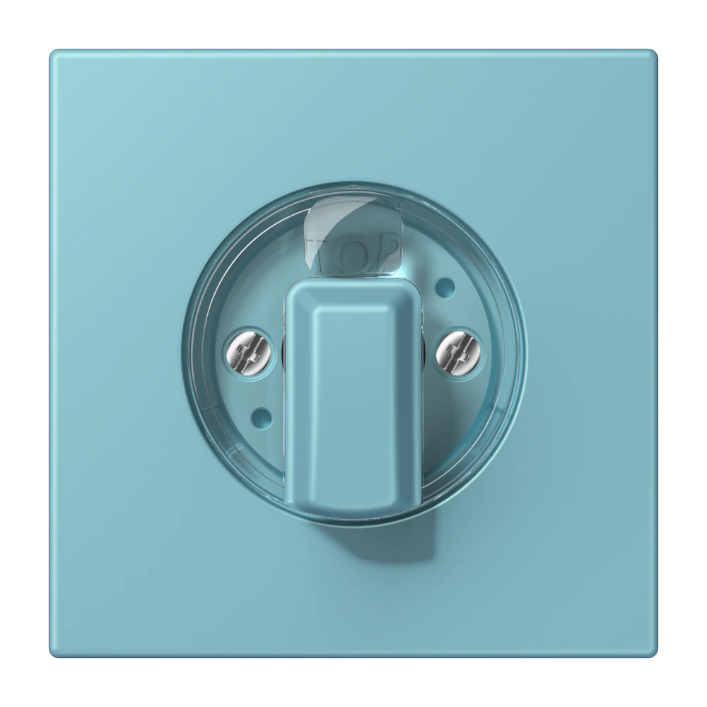 Centre plate with knob for rotary switch — JUNG LS 990 Le Corbusier, Céruléen Moyen, art. LC1941213