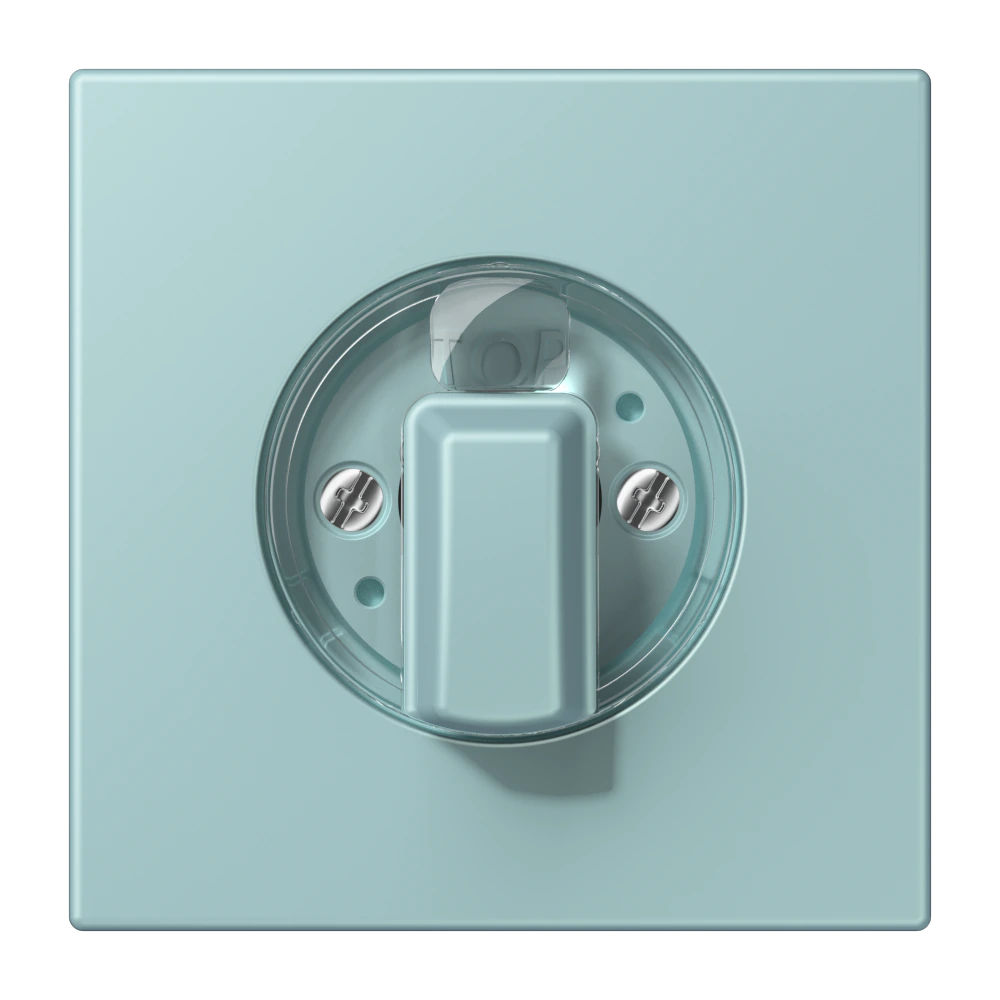 Centre plate with knob for rotary switch — JUNG LS 990 Le Corbusier, Céruléen Clair, art. LC1941214