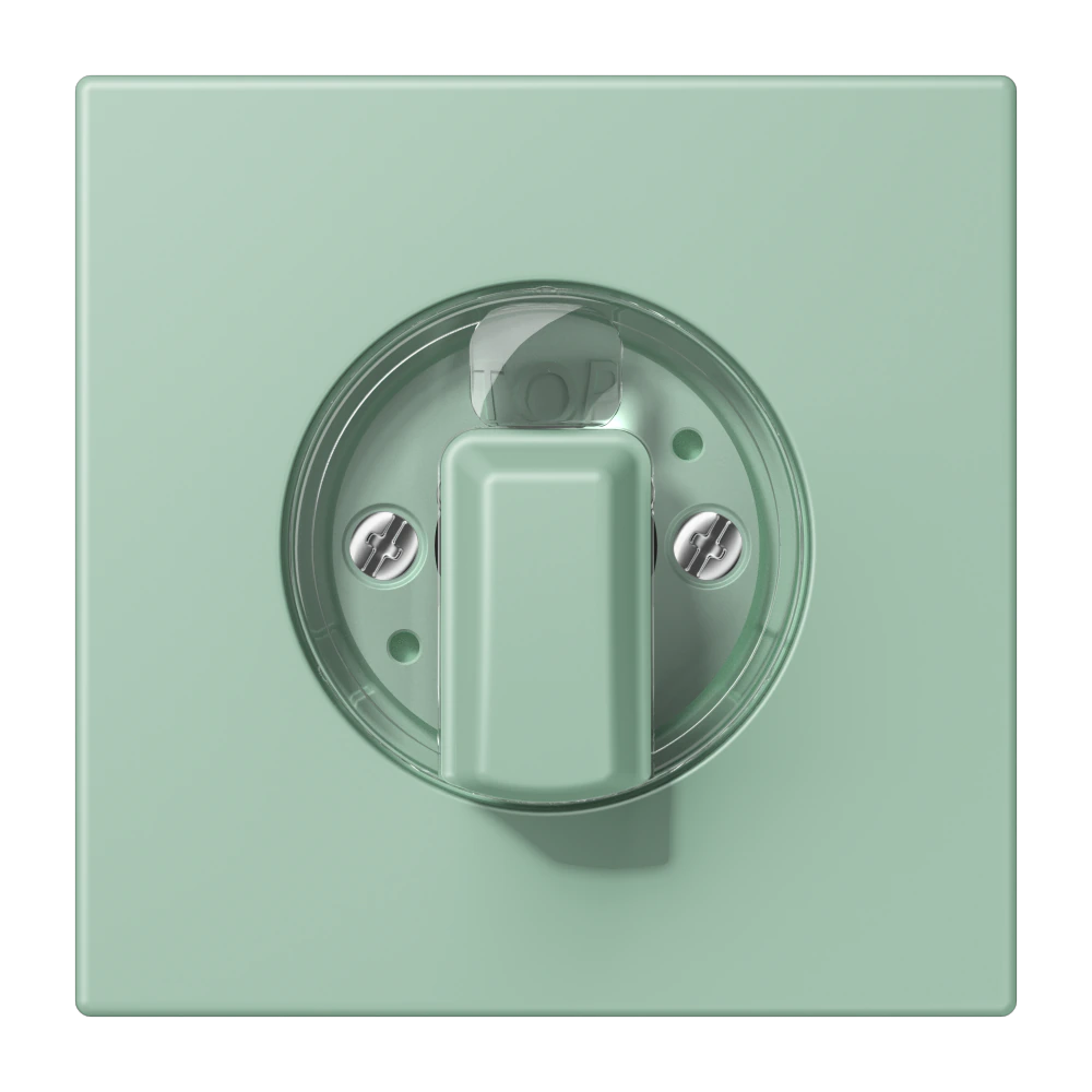 Centre plate with knob for rotary switch — JUNG LS 990 Le Corbusier, Vert Anglais Clair, art. LC1941217