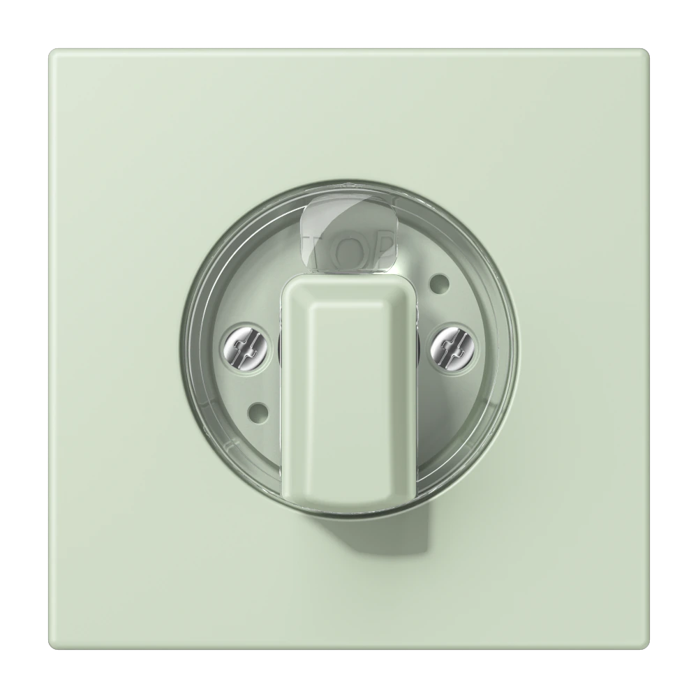 Centre plate with knob for rotary switch — JUNG LS 990 Le Corbusier, Vert Anglâis Pale, art. LC1941218