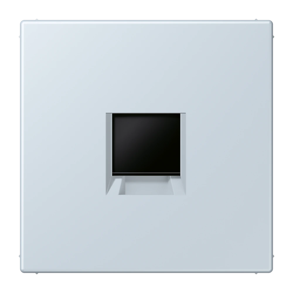 Centre plate for modular jack sockets — JUNG LS 990 Le Corbusier, Outremer Pale, art. LC1969-1WE209