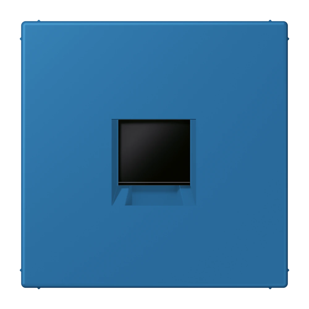 Centre plate for modular jack sockets — JUNG LS 990 Le Corbusier, Bleu Céruléen 31, art. LC1969-1WE211