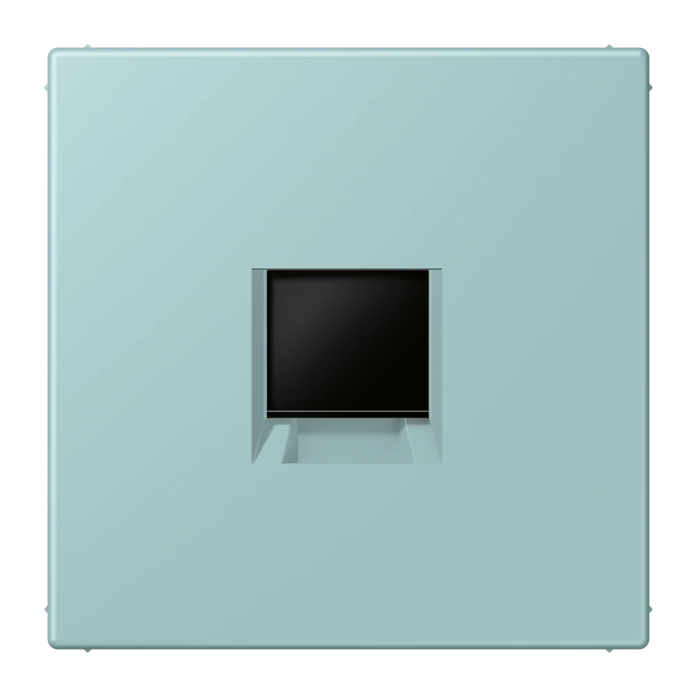 Centre plate for modular jack sockets — JUNG LS 990 Le Corbusier, Céruléen Clair, art. LC1969-1WE214