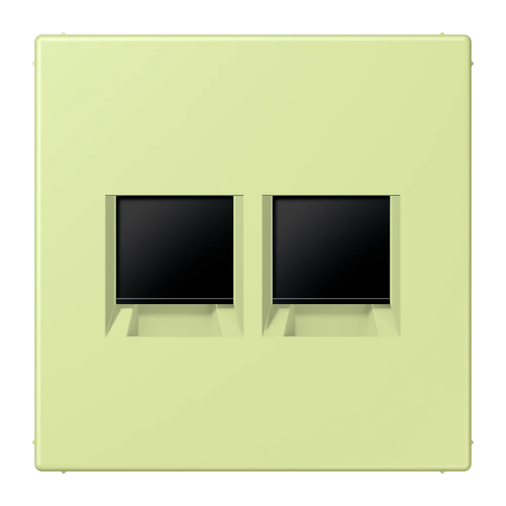 Centre plate for modular jack sockets — JUNG LS 990 Le Corbusier, le corbusier 222, art. LC1969-2WE222