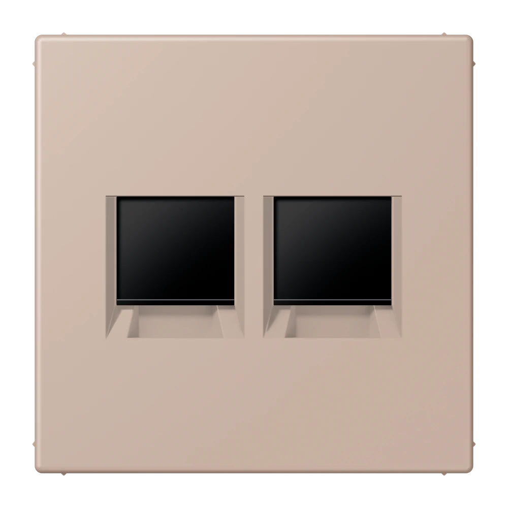 Centre plate for modular jack sockets — JUNG LS 990 Le Corbusier, le corbusier 240, art. LC1969-2WE240