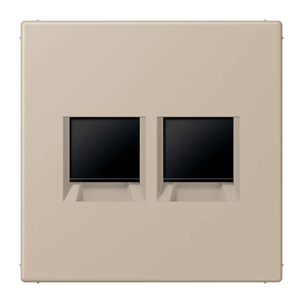 Centre plate for modular jack sockets — JUNG LS 990 Le Corbusier, le corbusier 243, art. LC1969-2WE243