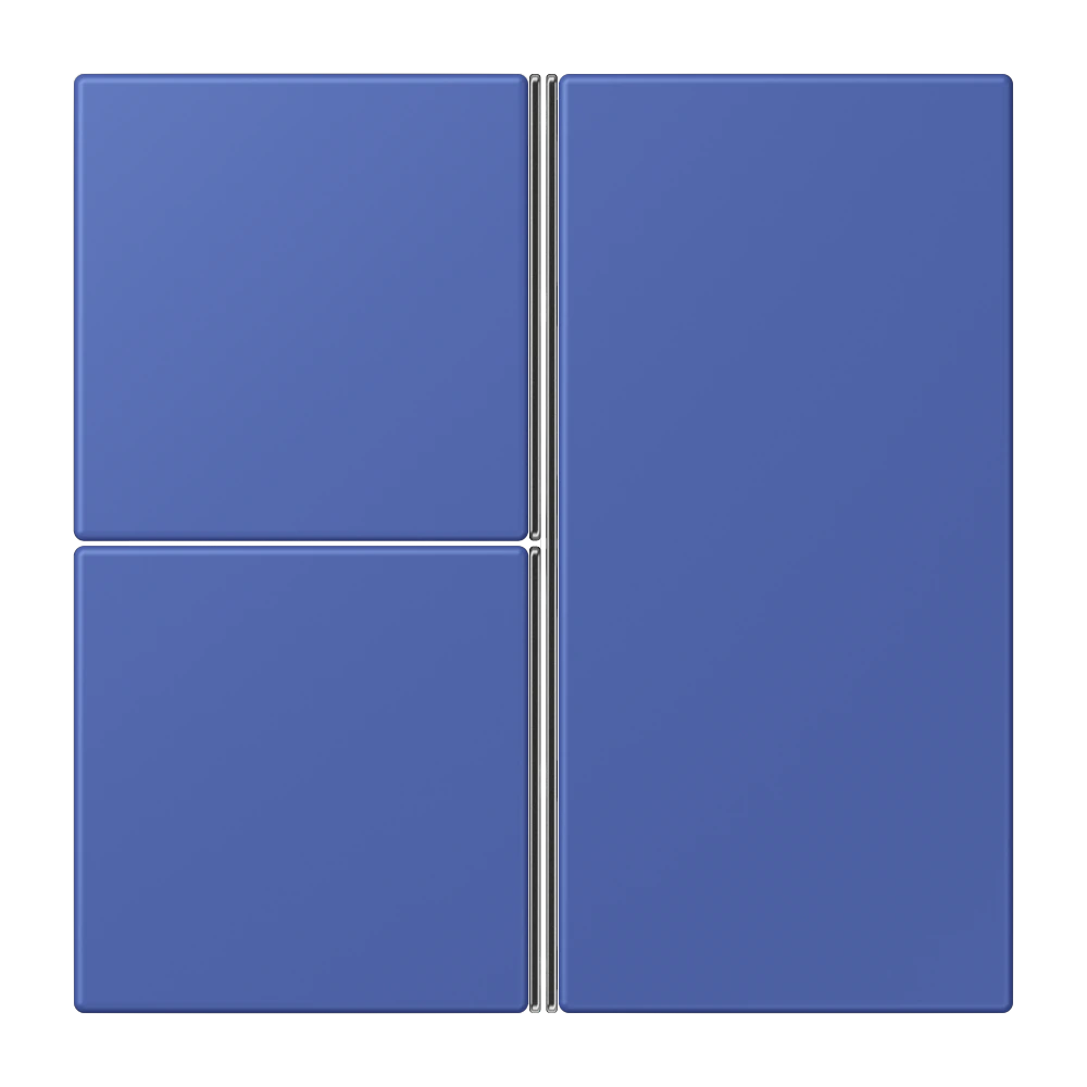 Cover kit 3-gang, complete — JUNG LS 990 Le Corbusier, Bleu Outremer 31, art. LC403TSA206