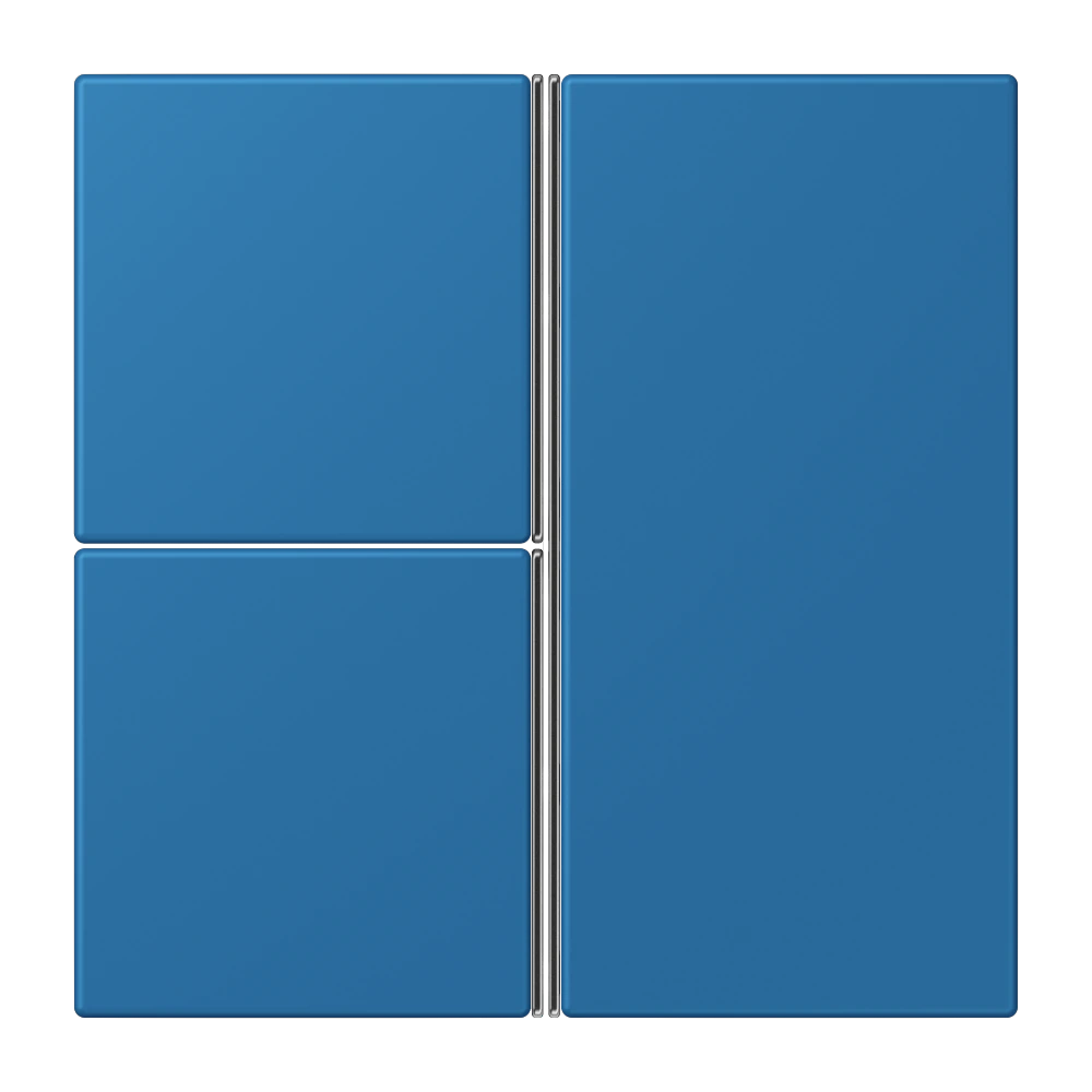 Cover kit 3-gang, complete — JUNG LS 990 Le Corbusier, Bleu Céruléen 31, art. LC403TSA211