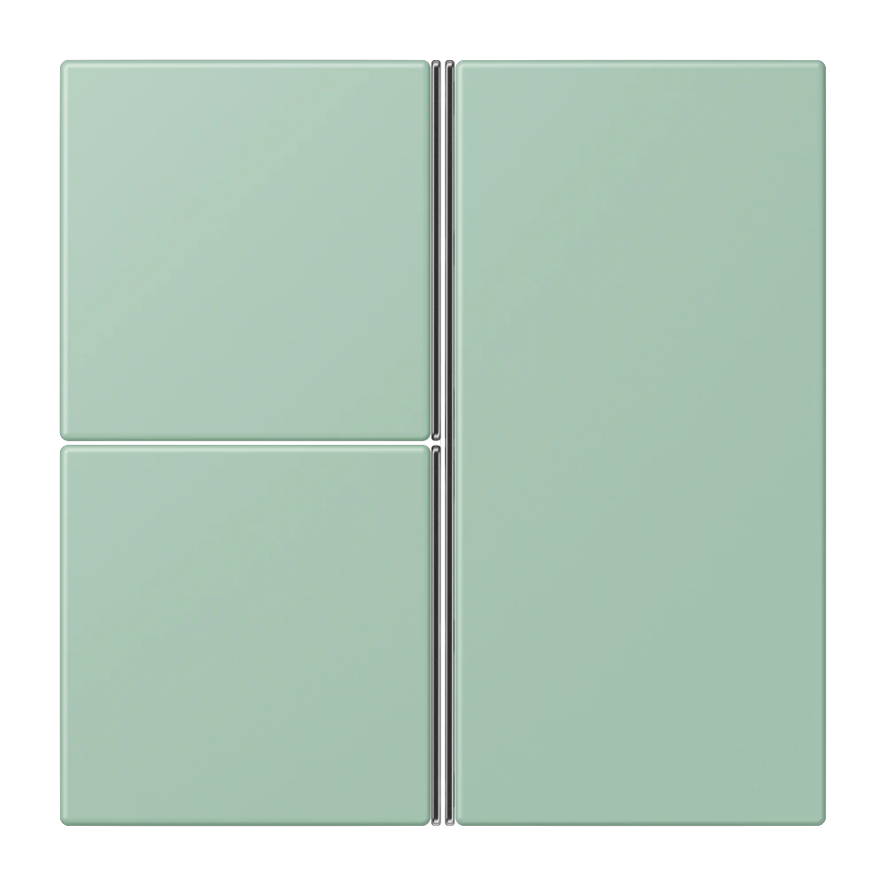 Cover kit 3-gang, complete — JUNG LS 990 Le Corbusier, Vert Anglais Clair, art. LC403TSA217