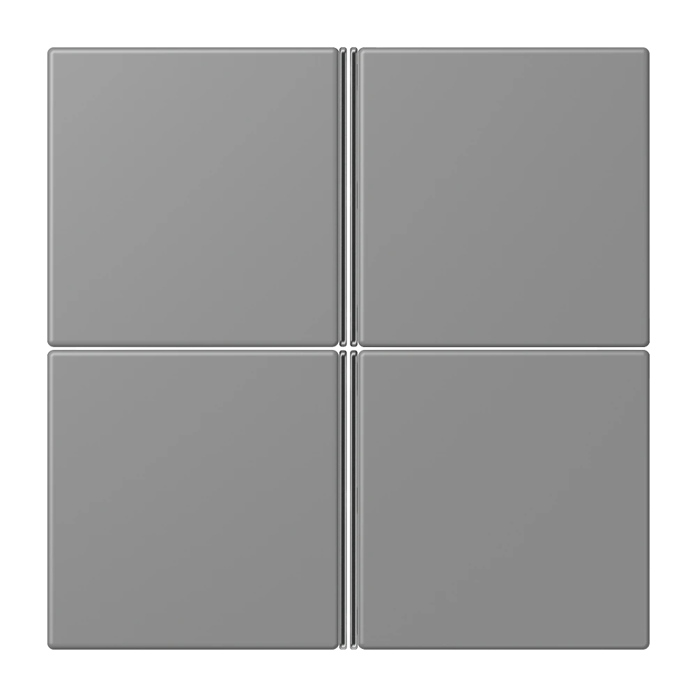 Cover kit 4-gang, complete — JUNG LS 990 Le Corbusier, Gris 31, art. LC404TSA203