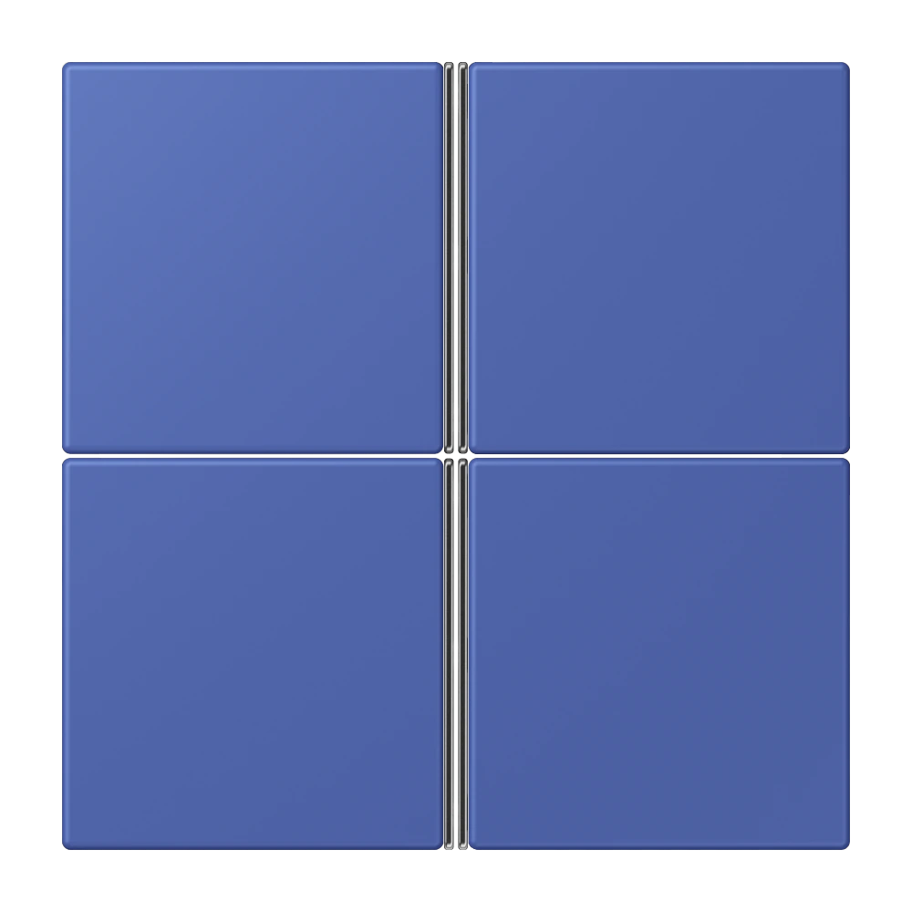 Cover kit 4-gang, complete — JUNG LS 990 Le Corbusier, Bleu Outremer 31, art. LC404TSA206