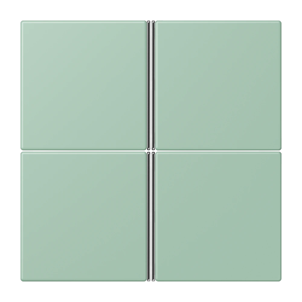 Cover kit 4-gang, complete — JUNG LS 990 Le Corbusier, Vert Anglais Clair, art. LC404TSA217