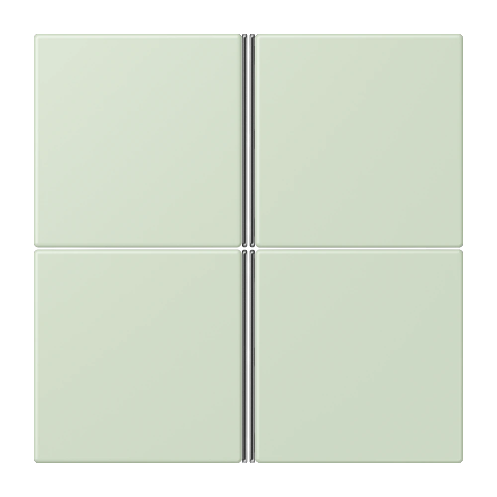 Cover kit 4-gang, complete — JUNG LS 990 Le Corbusier, Vert Anglâis Pale, art. LC404TSA218