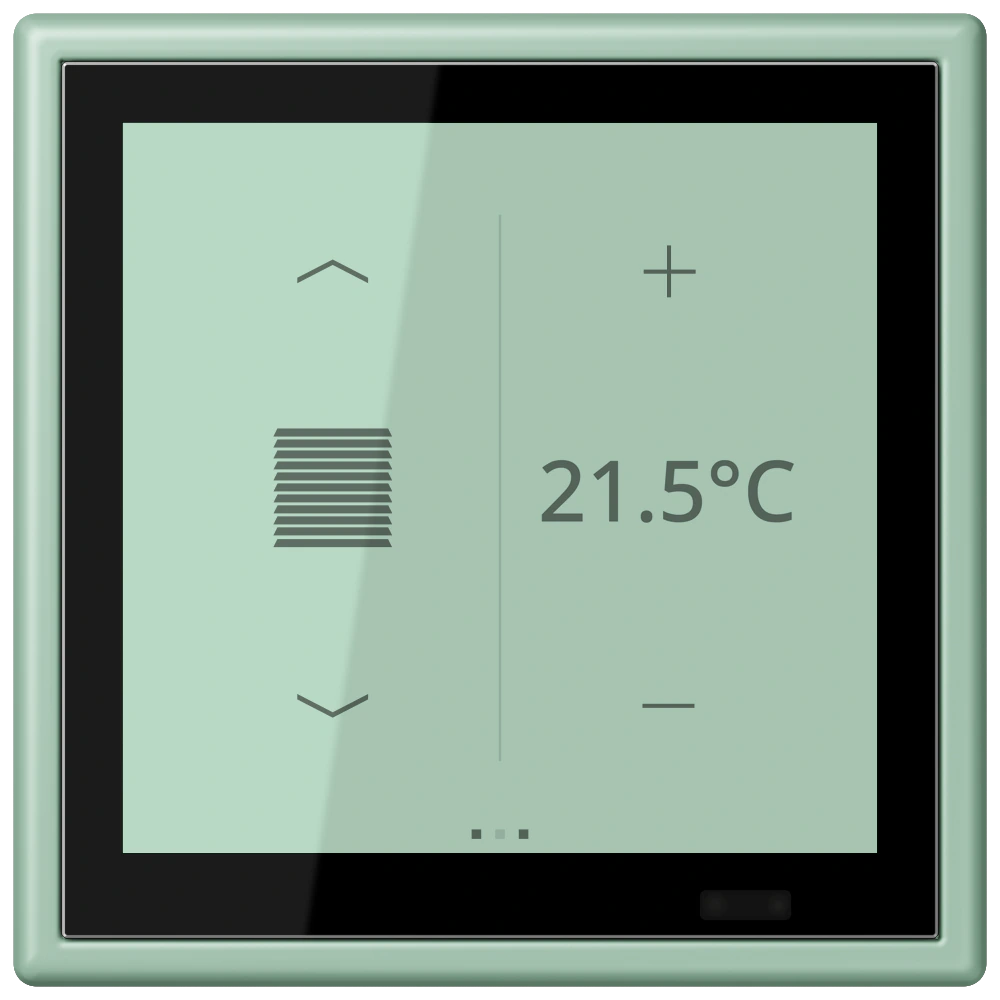 KNX room controller LS TOUCH — JUNG LS 990 Le Corbusier, Vert Anglais Clair, art. LC459D1S217