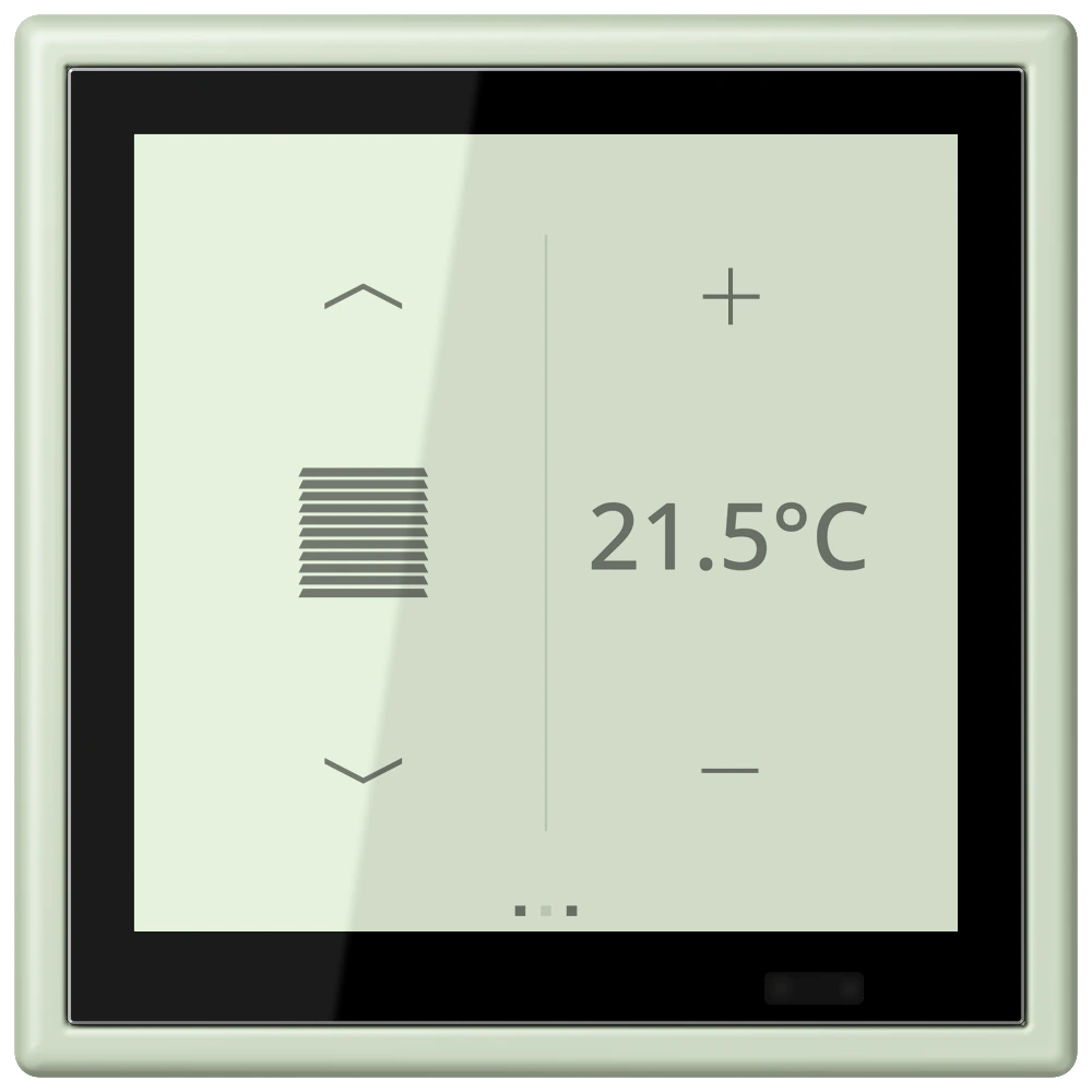 KNX комнатный контроллер LS TOUCH — JUNG LS 990 Le Corbusier, Vert Anglâis Pale, арт. LC459D1S218