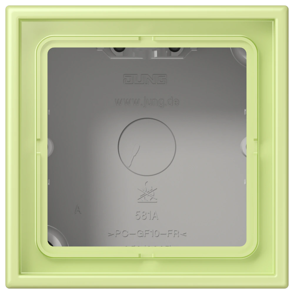 Surface cap, 1-gang — JUNG LS CUBE, Vert Jaune Clair, art. LC581A222