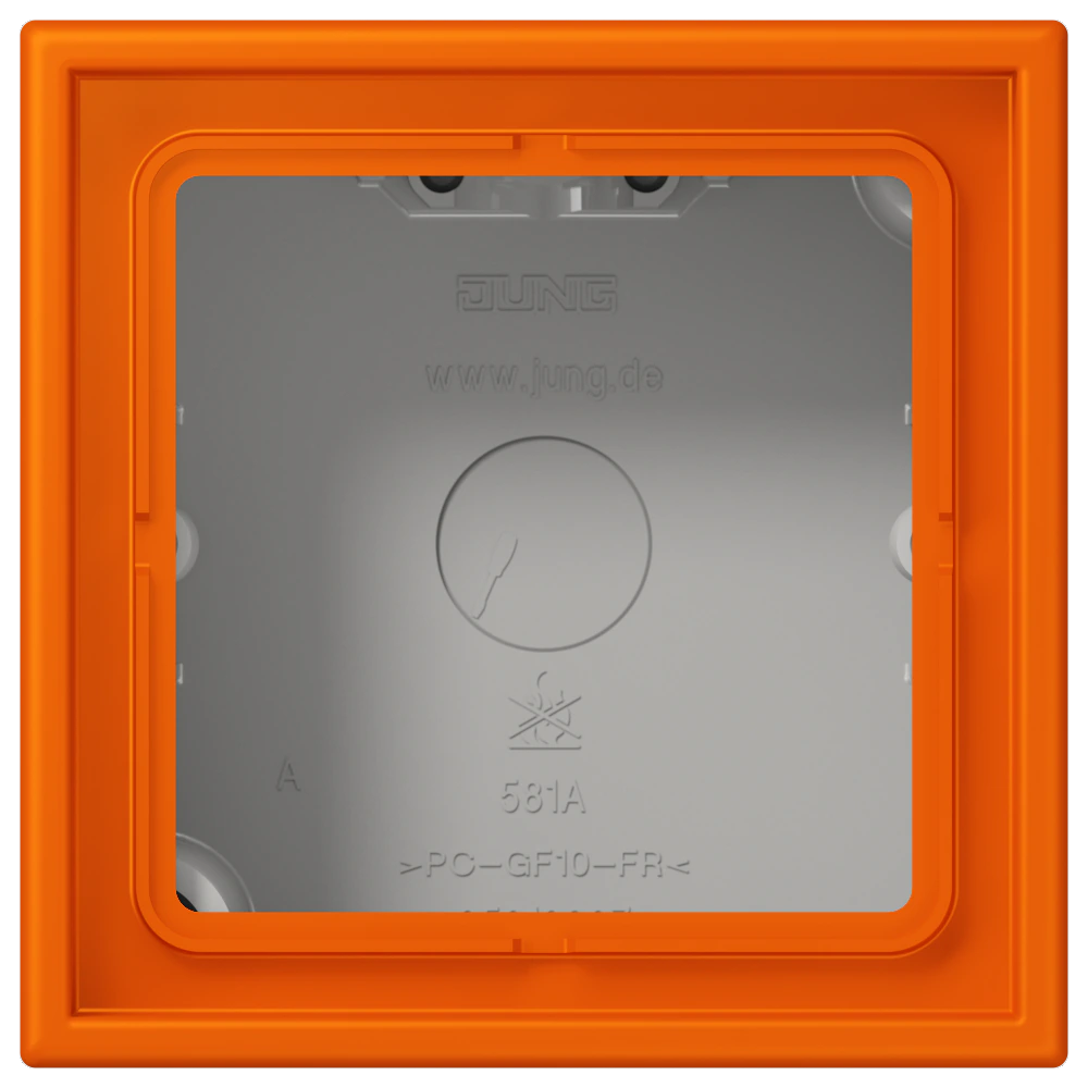 Накладка 1-постовая, LS CUBE, дюропласт лак., orange (32080), верт. и гориз. установка — JUNG LS CUBE, Orange, арт. LC581A224