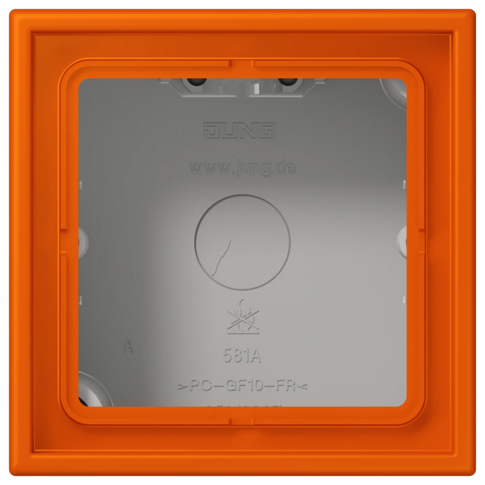 Накладка 1-постовая, LS CUBE, дюропласт лак., orange vif (4320S), верт. и гориз. установка — JUNG LS CUBE, Orange Vif, арт. LC581A260