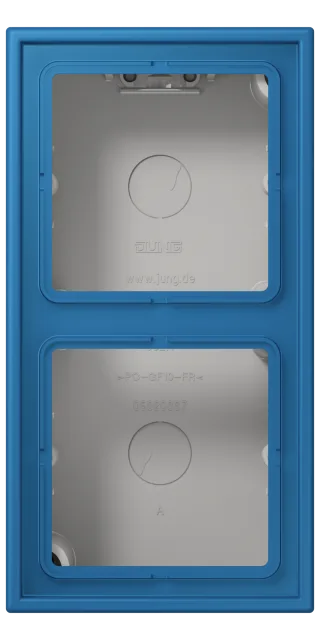 Накладка 2-постовая, LS CUBE, дюропласт лак., bleu céruléen 31 (32030), верт. и гориз. установка
