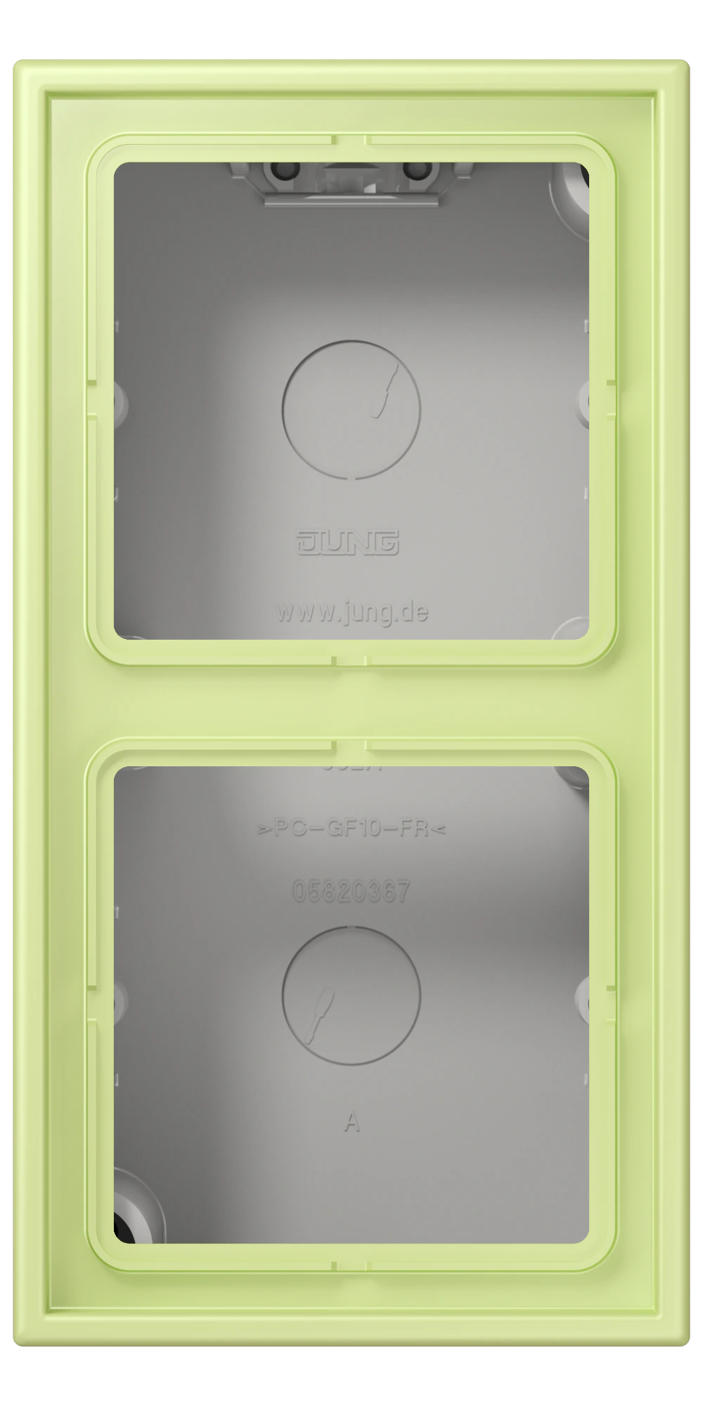 Surface cap, 2-gang — JUNG LS CUBE, Vert Jaune Clair, art. LC582A222