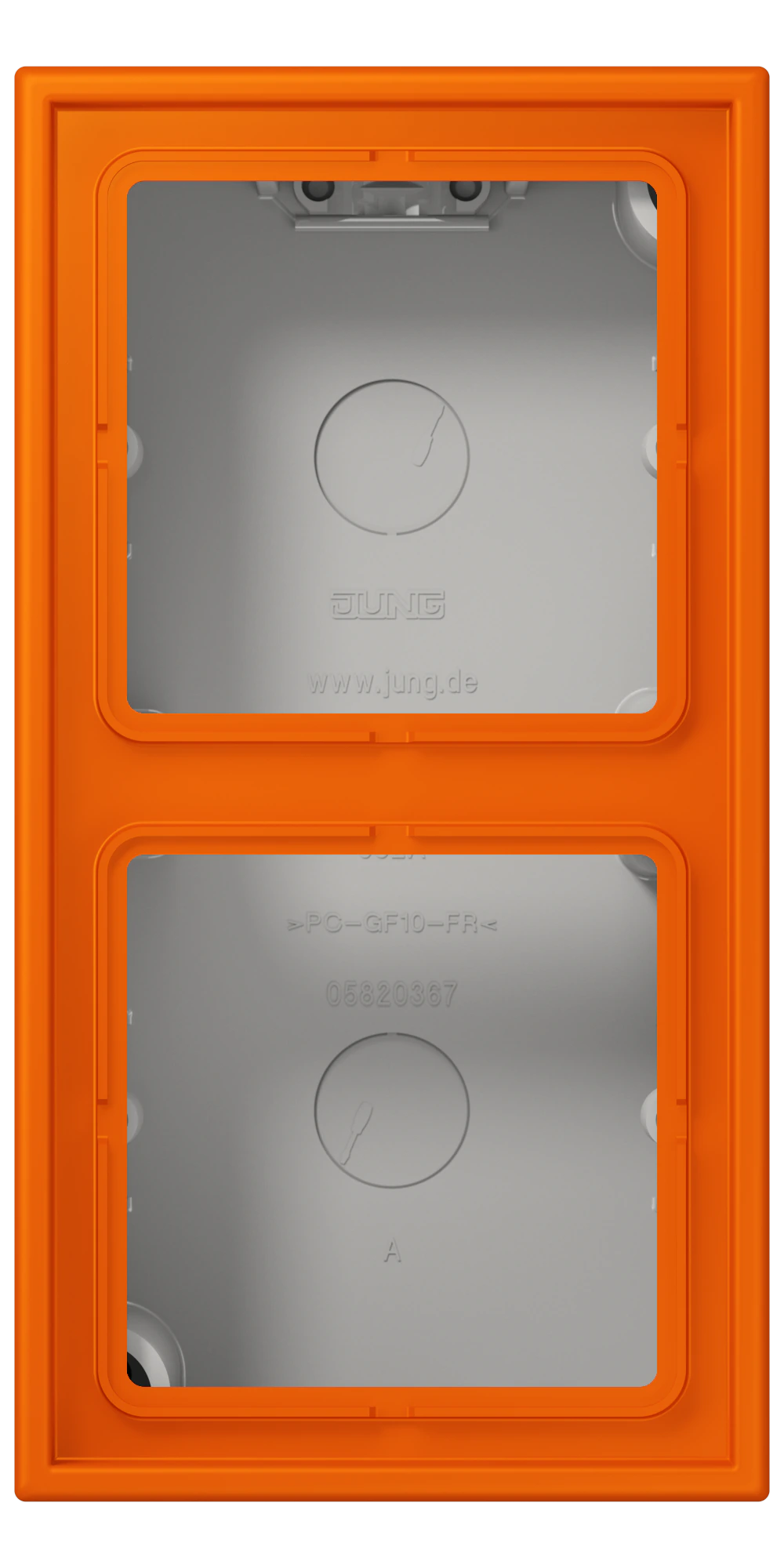 Накладка 2-постовая, LS CUBE, дюропласт лак., orange (32080), верт. и гориз. установка — JUNG LS CUBE, Orange, арт. LC582A224
