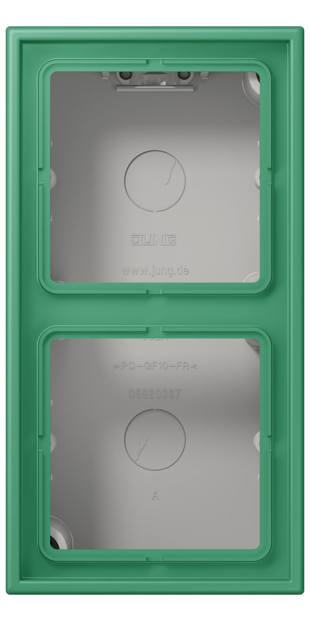 Накладка 2-постовая, LS CUBE, дюропласт лак., vert 59 (4320G), верт. и гориз. установка — JUNG LS CUBE, Vert 59, арт. LC582A250