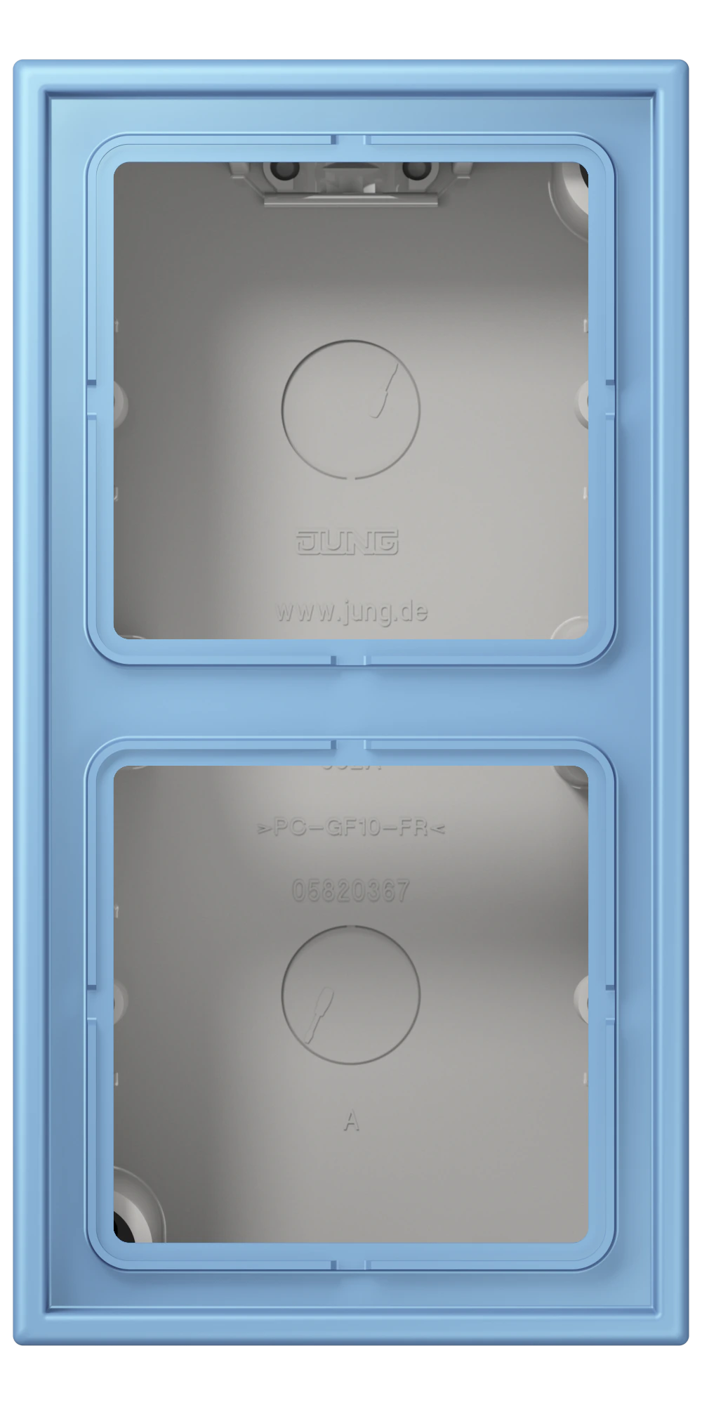 Накладка 2-постовая, LS CUBE, дюропласт лак., bleu céruléen 59 (4320N), верт. и гориз. установка — JUNG LS CUBE, Bleu C Rul En 59, арт. LC582A256