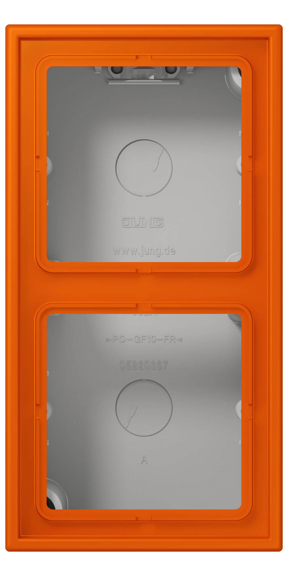 Накладка 2-постовая, LS CUBE, дюропласт лак., orange vif (4320S), верт. и гориз. установка — JUNG LS CUBE, Orange Vif, арт. LC582A260