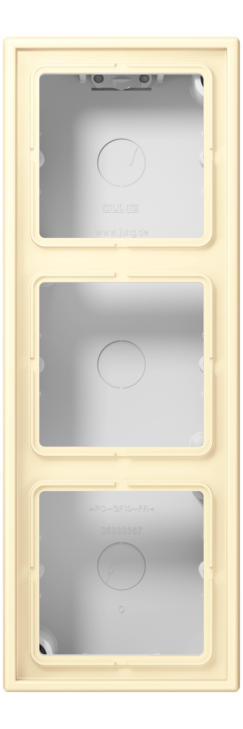 Surface cap, 3-gang — JUNG LS CUBE, Blanc, art. LC583A201