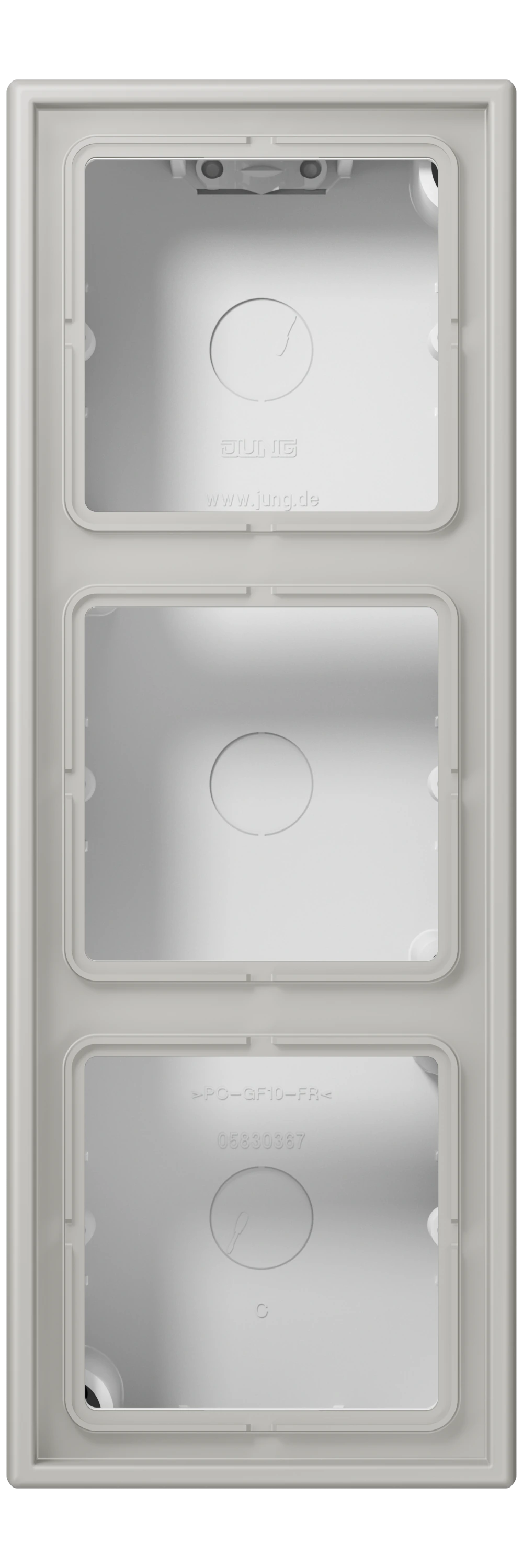 Surface cap, 3-gang — JUNG LS CUBE, Gris Clair 31, art. LC583A205