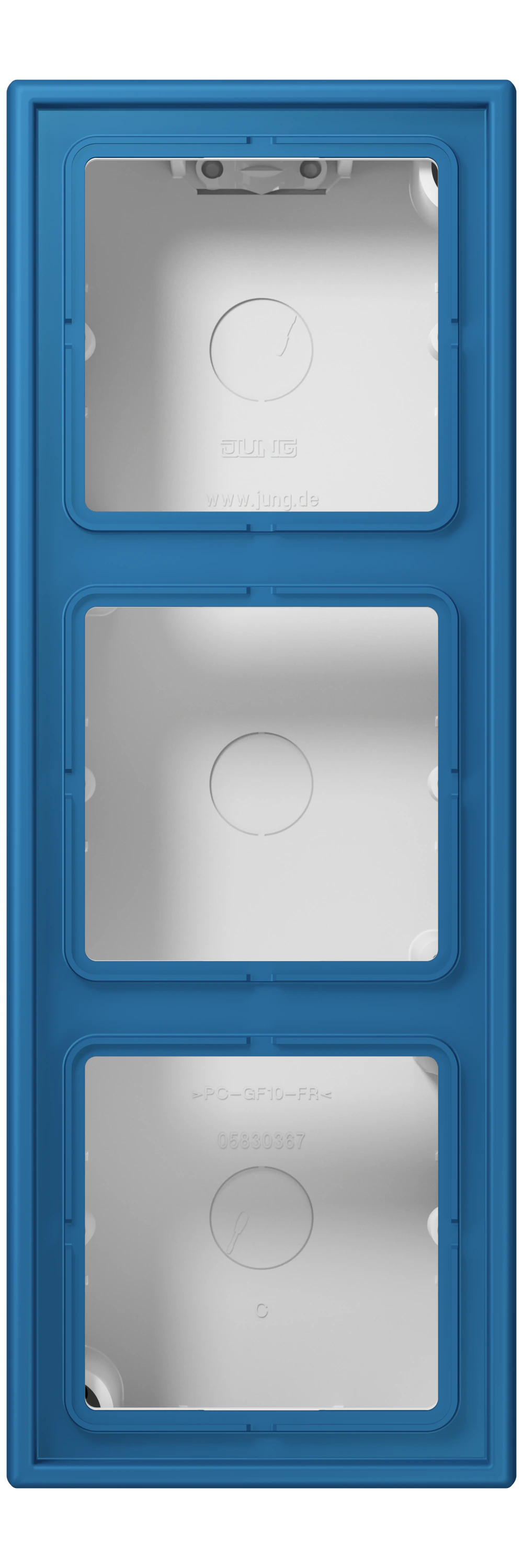 Surface cap, 3-gang — JUNG LS CUBE, Bleu C Rul En 31, art. LC583A211
