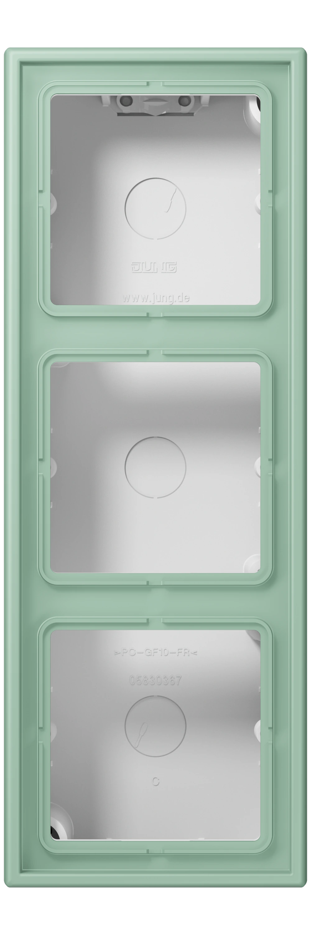 Surface cap, 3-gang — JUNG LS CUBE, Vert Anglais Clair, art. LC583A217