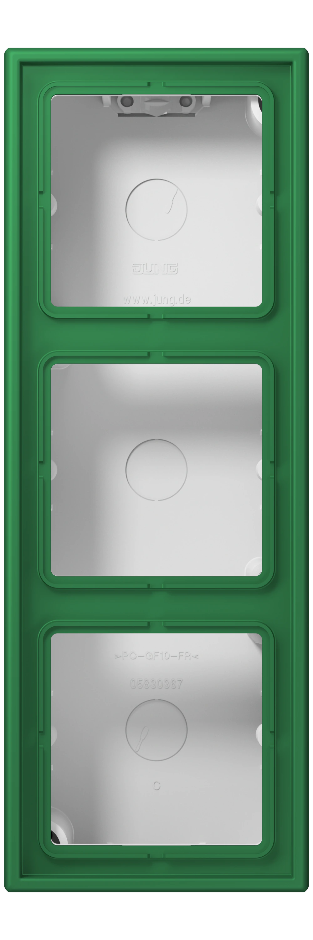 Surface cap, 3-gang — JUNG LS CUBE, Vert Fonc, art. LC583A219