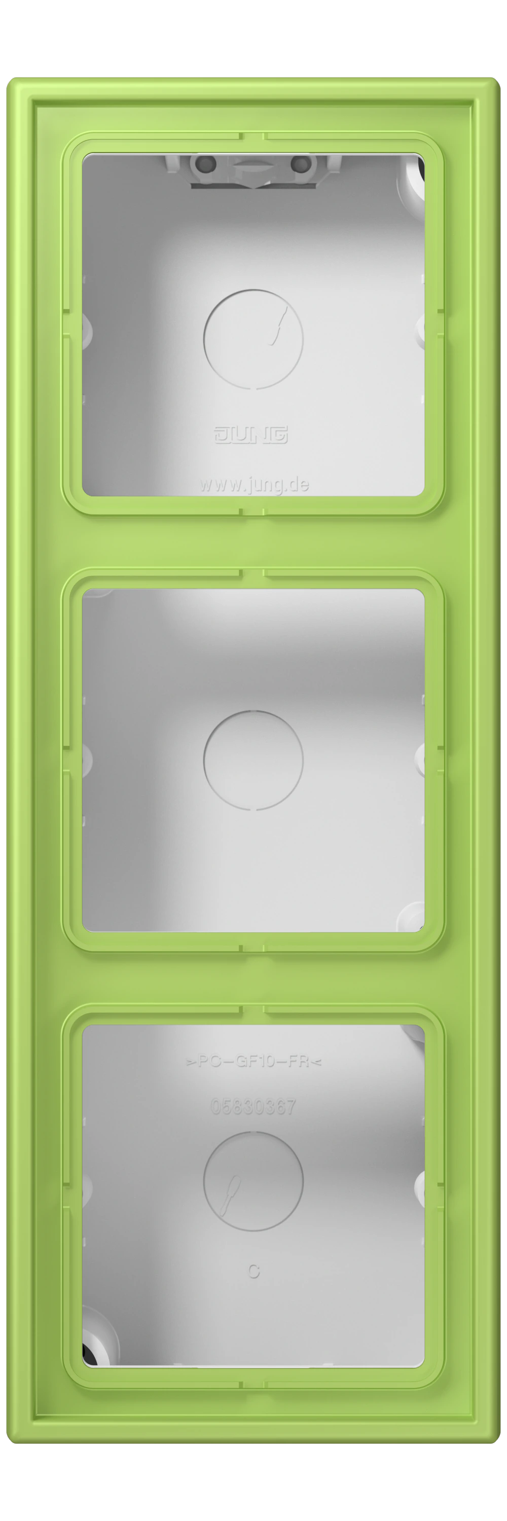 Surface cap, 3-gang — JUNG LS CUBE, Vert Clair, art. LC583A221