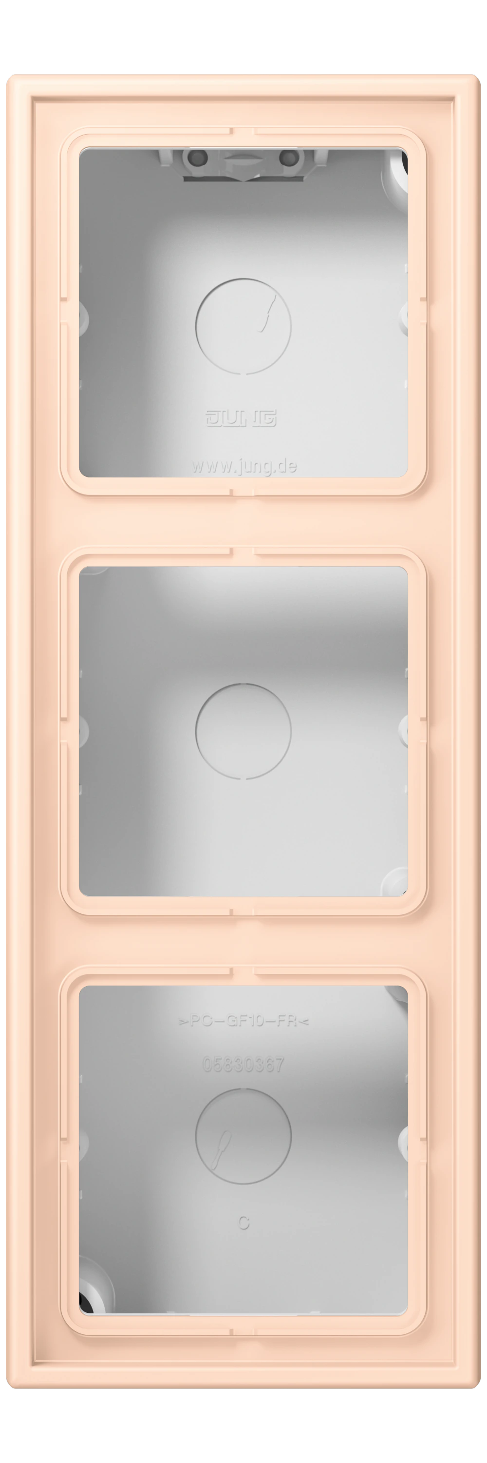 Surface cap, 3-gang — JUNG LS CUBE, Rose P Le, art. LC583A228