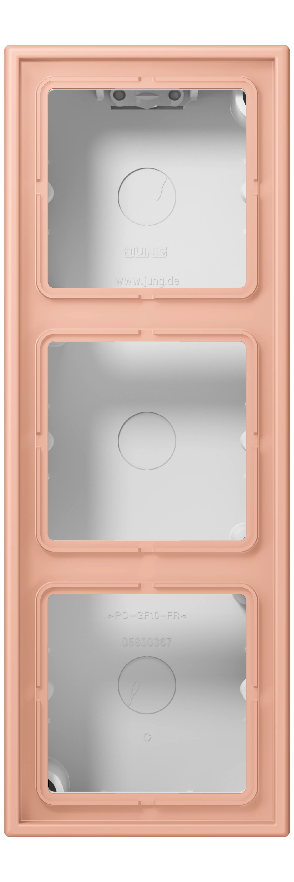 Surface cap, 3-gang — JUNG LS CUBE, Rose Clair, art. LC583A231
