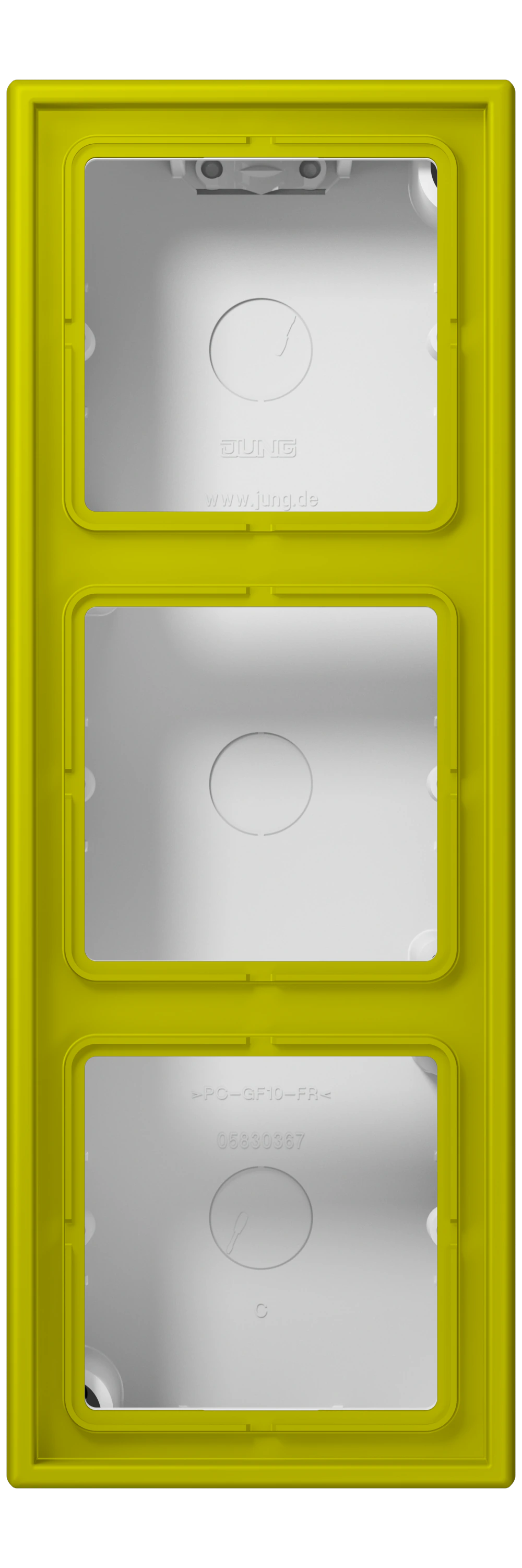 Surface cap, 3-gang — JUNG LS CUBE, Vert Olive Vif, art. LC583A249