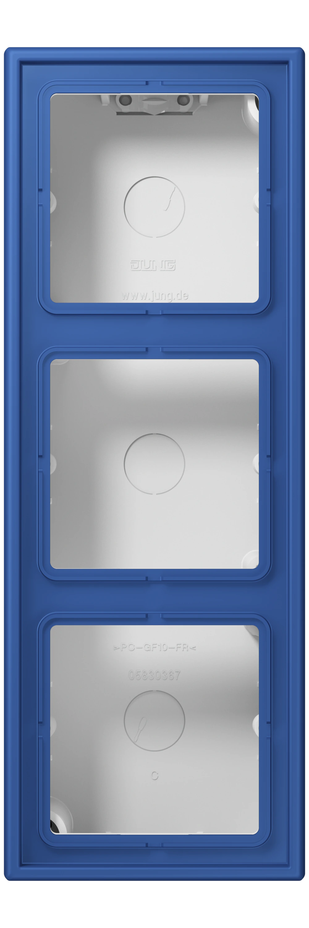 Surface cap, 3-gang — JUNG LS CUBE, Bleu Outremer 59, art. LC583A253