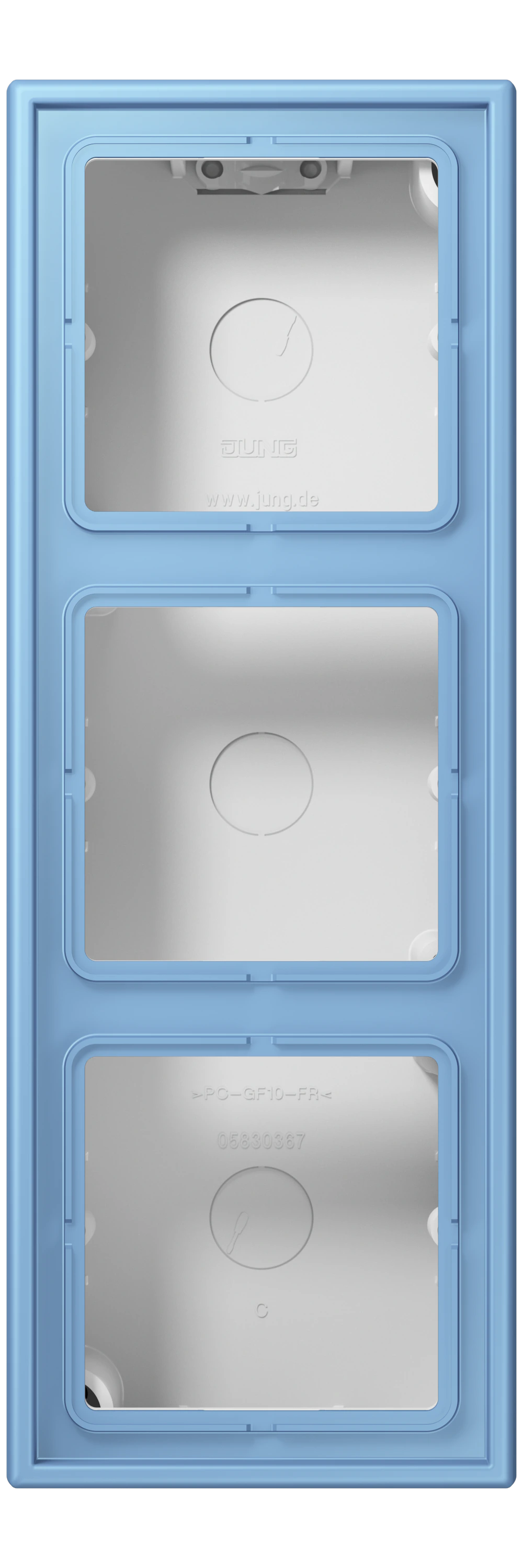 Surface cap, 3-gang — JUNG LS CUBE, Bleu C Rul En 59, art. LC583A256