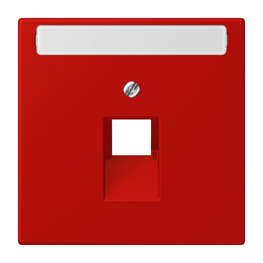 Centre plate with inscription field for 1-gang modular jack socket (8-pole) — JUNG LS 990 Le Corbusier, le corbusier 227, art. LC969-1NAUA227