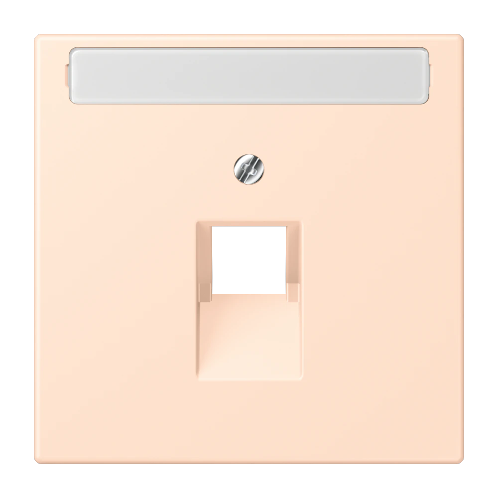 Centre plate with inscription field for 1-gang modular jack socket (8-pole) — JUNG LS 990 Le Corbusier, le corbusier 228, art. LC969-1NAUA228