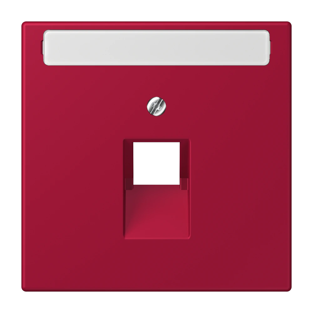 Centre plate with inscription field for 1-gang modular jack socket (8-pole) — JUNG LS 990 Le Corbusier, le corbusier 229, art. LC969-1NAUA229