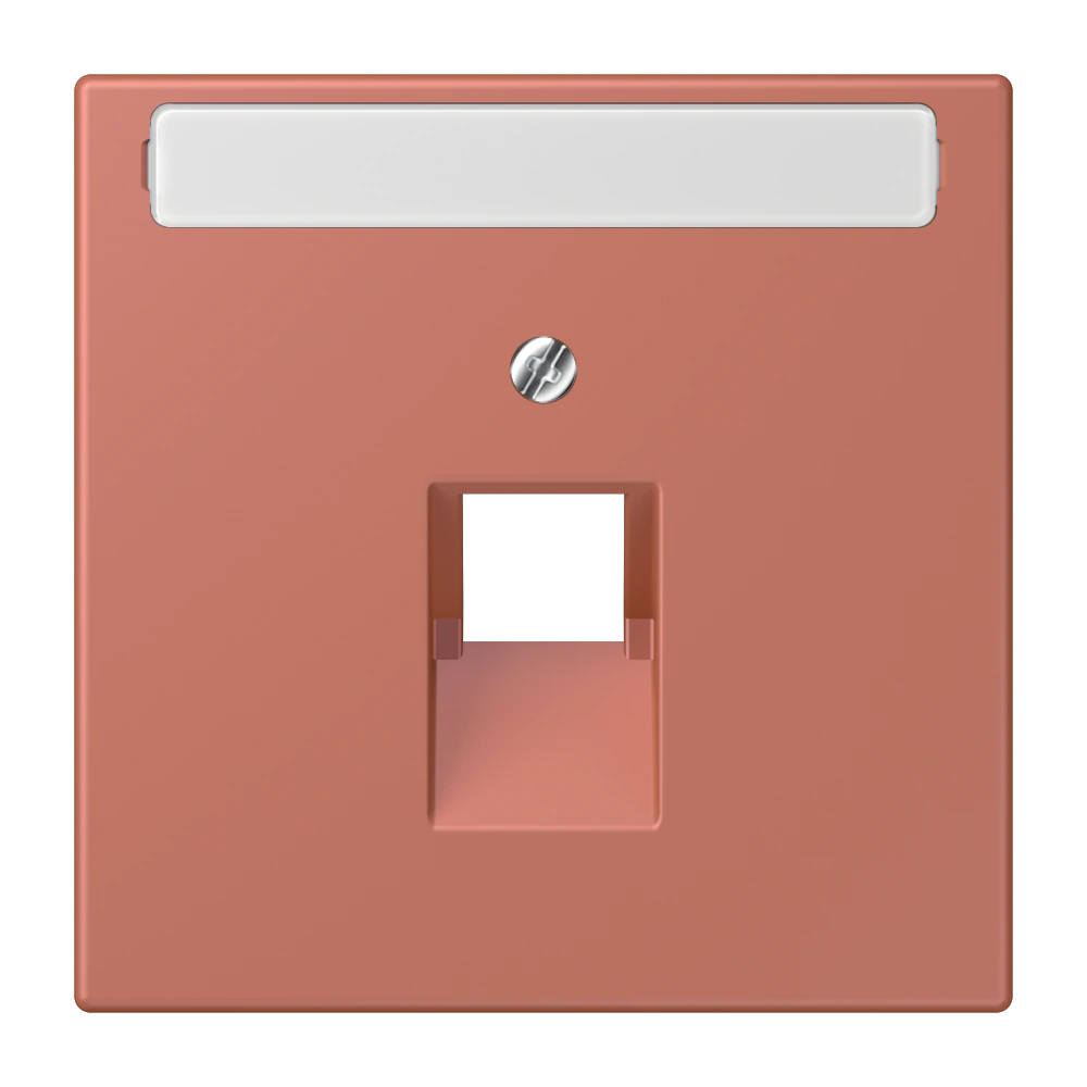 Centre plate with inscription field for 1-gang modular jack socket (8-pole) — JUNG LS 990 Le Corbusier, le corbusier 236, art. LC969-1NAUA236
