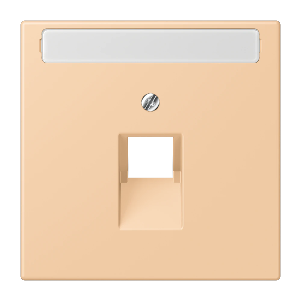 Centre plate with inscription field for 1-gang modular jack socket (8-pole) — JUNG LS 990 Le Corbusier, le corbusier 237, art. LC969-1NAUA237