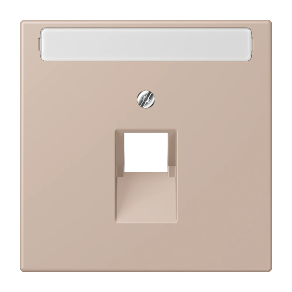 Centre plate with inscription field for 1-gang modular jack socket (8-pole) — JUNG LS 990 Le Corbusier, le corbusier 240, art. LC969-1NAUA240