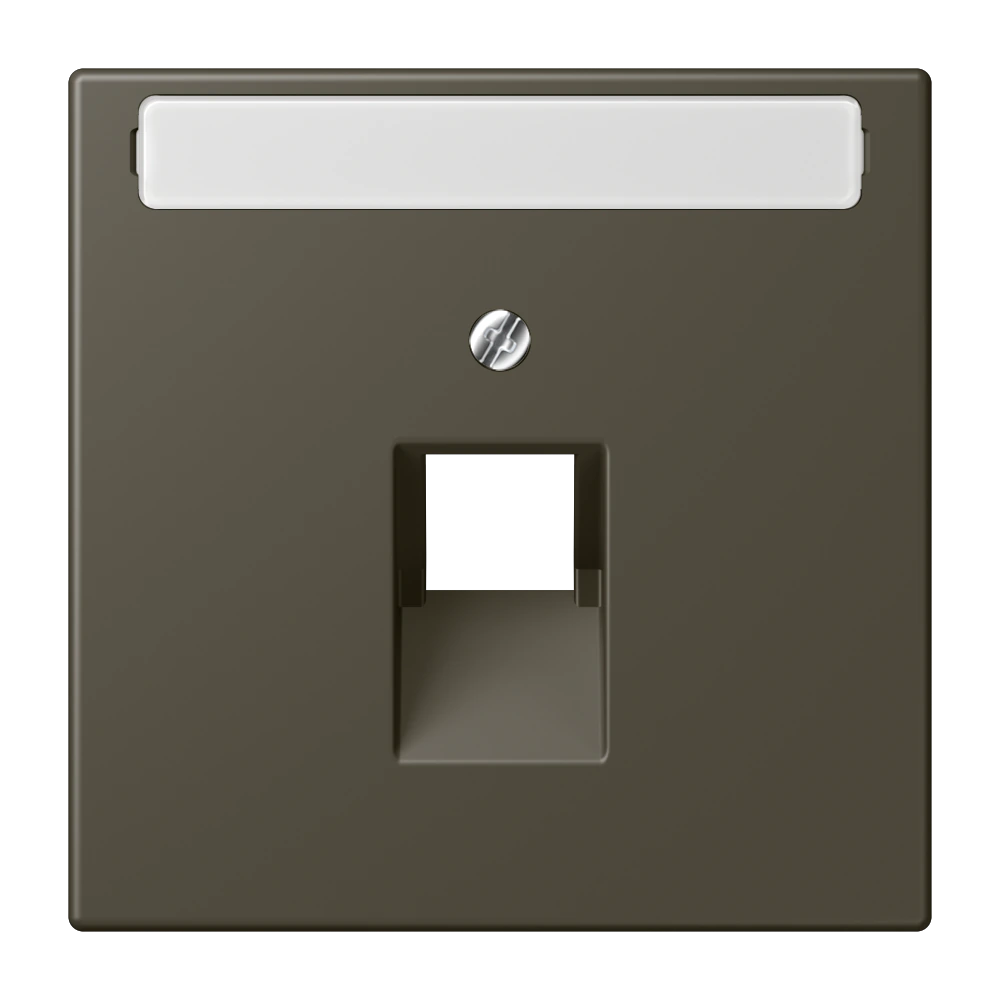 Centre plate with inscription field for 1-gang modular jack socket (8-pole) — JUNG LS 990 Le Corbusier, le corbusier 241, art. LC969-1NAUA241