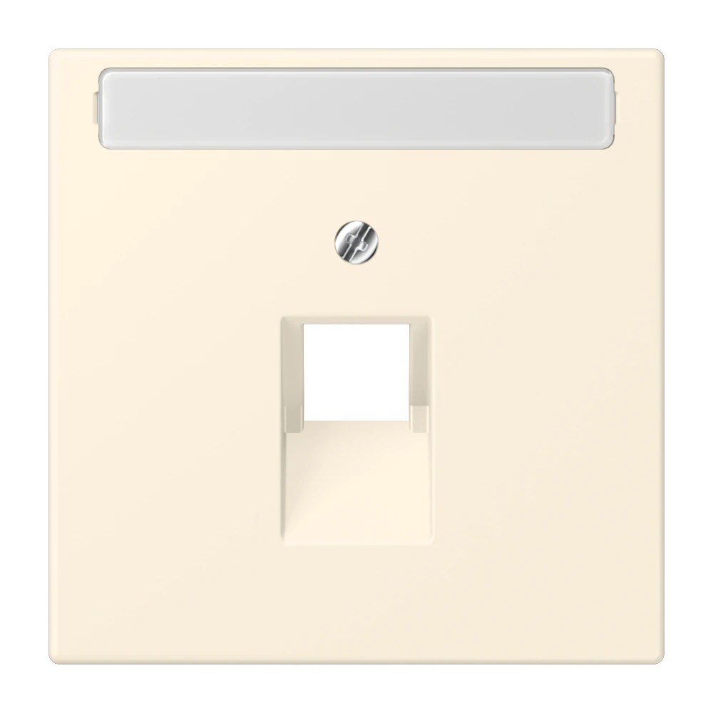 Centre plate with inscription field for 1-gang modular jack socket (8-pole) — JUNG LS 990 Le Corbusier, le corbusier 245, art. LC969-1NAUA245